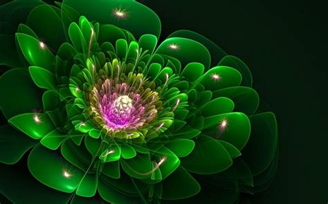Green Flowers Desktop Wallpapers On Wallpaperdog