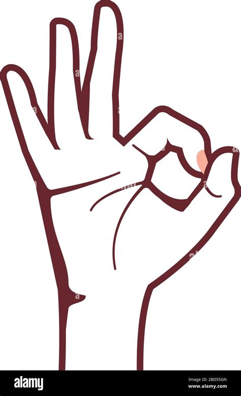 Female Hand Gesture Hand Sign Vector Illustration Ok Sign Stock