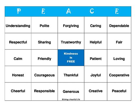 Every card you print out with bingo card creator is automatically scrambled. 2020 - Peace Bingo Cards - Living a Heartfull Life