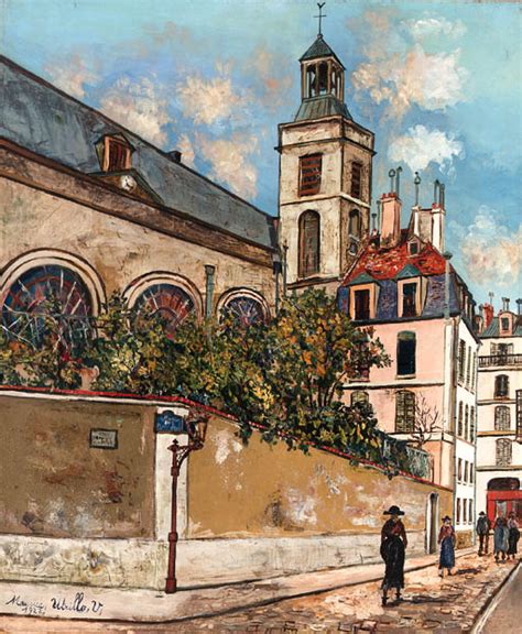 Maurice Utrillo 1883 1955 Eglise Notre Dame Des Blancs Manteaux à