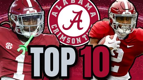 Alabama Crimson Tide Top 10 Football Players For 2023 Youtube