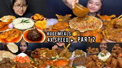 very hungry indian female mukbangers huge meal part 2 🤤 speed eating tasty table youtube