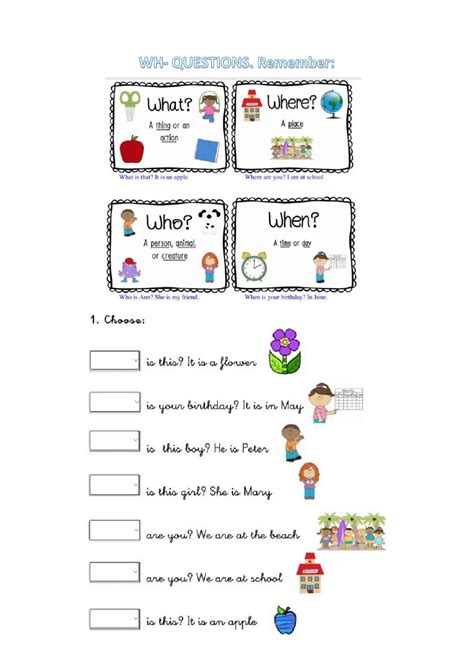 Wh Questions Worksheets Kindergarten Worksheets Printable Worksheets