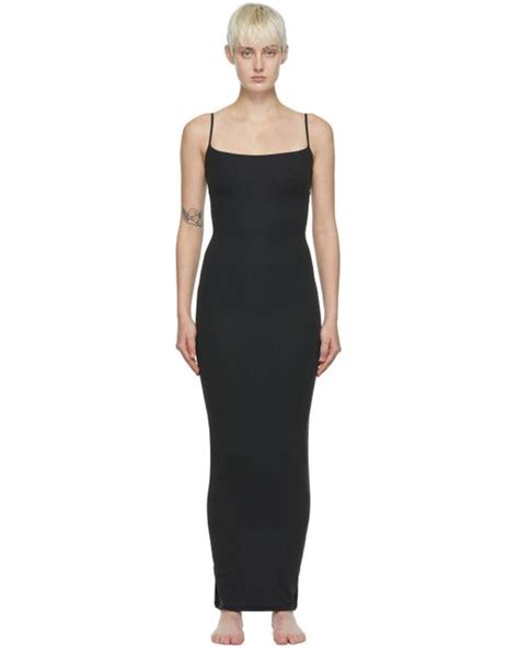 Skims Synthetic Nylon Maxi Dress in Onyx (Black) | Lyst Australia