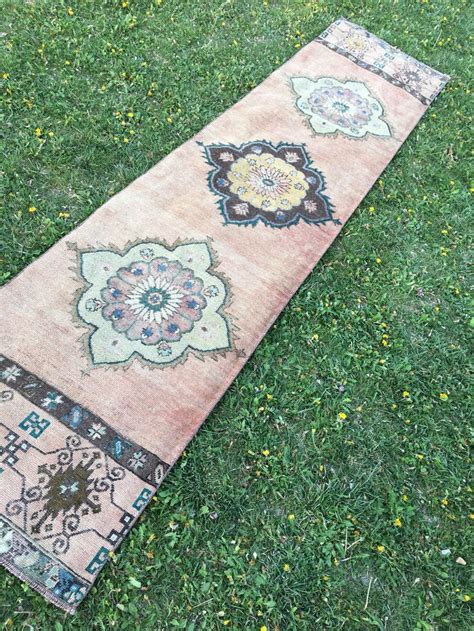 Hallway Decor Genuine Turkish Oushak Runner Rugsoft Pastel Etsy