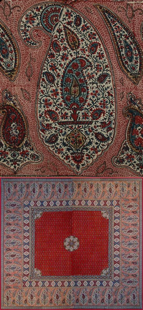 Antique Persian Textile Antique Persian Isfahan Qalamkar Blocked Print