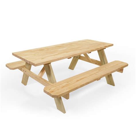72 In Brown Southern Yellow Pine Rectangle Picnic Table In The Picnic