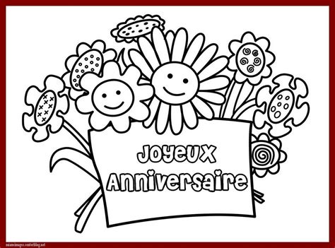 Joyeux Anniversaire A Colorier