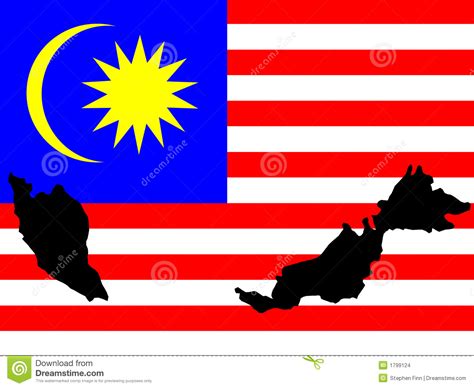 Map Of Malaysia And Malaysian Flag Stock Vector Illustration Of Realm
