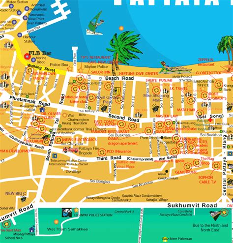 Pattaya Thailand Map Tourist Attractions