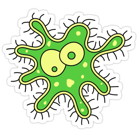 Green Cartoon Germ Character Sticker Von Uddesign Redbubble