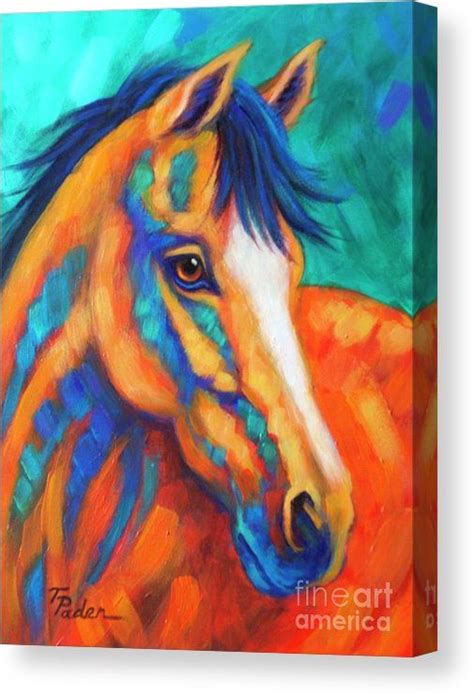 Horse Canvas Print Featuring The Painting Western Beauty By Theresa