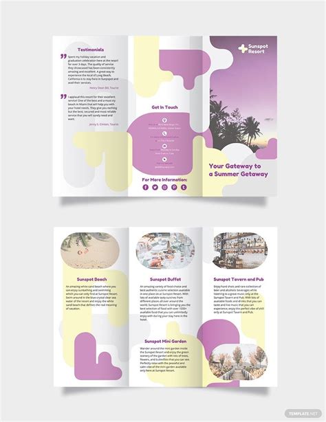 Summer Tri Fold Brochure Template In Psd Illustrator Publisher Pages