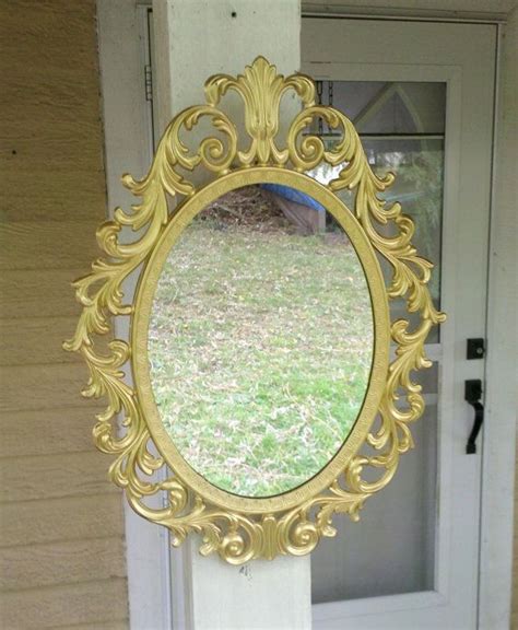 Fairy Princess Mirror Ornate Vintage Frame In Shiny Gold Etsy