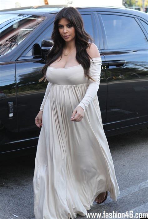Bust Baring Maternity Dress Looks By Kim Kardashian