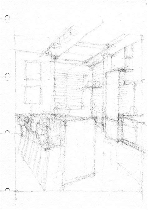 Kitchen Interior Design Illustration Drawing In 5 Steps