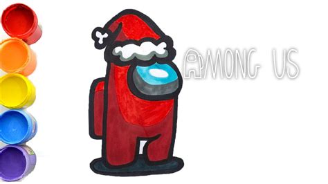 Muy fácil |Cómo dibujar y pintar AMONG US de navidad | Dibujos de among