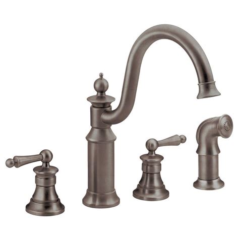Some types of pvd finishes include brushed bronze and nickel, as well as, polished brass, gold kitchen faucets are now made from a wide variety of materials including stainless steel. MOEN Waterhill High-Arc 2-Handle Standard Kitchen Faucet ...