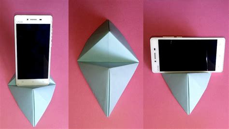 How To Make Paper Mobile Stand Diy Origami Phone Holder Youtube