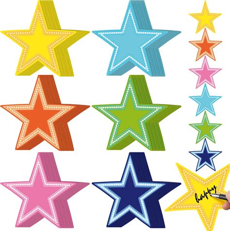 Amazon.com: 31 Pcs Star Neon Bright Assorted Cutouts Bulletin Board