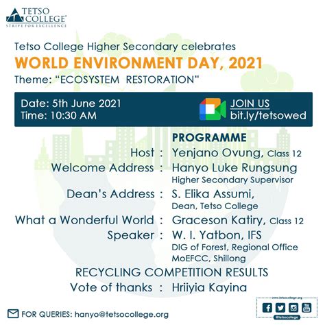 World Environment Day Celebration 2021 Tetso College