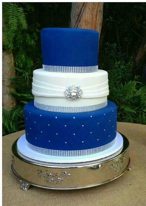 Simply choose a design and add your own text. Simple but elegant cake design | Royal blue wedding cakes ...
