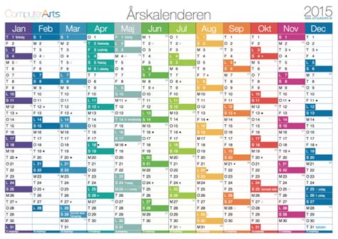 Hanskrivna dagar med ruta nere. Gratis Print-selv Kalender År 2015 til Download m. årsoversigt