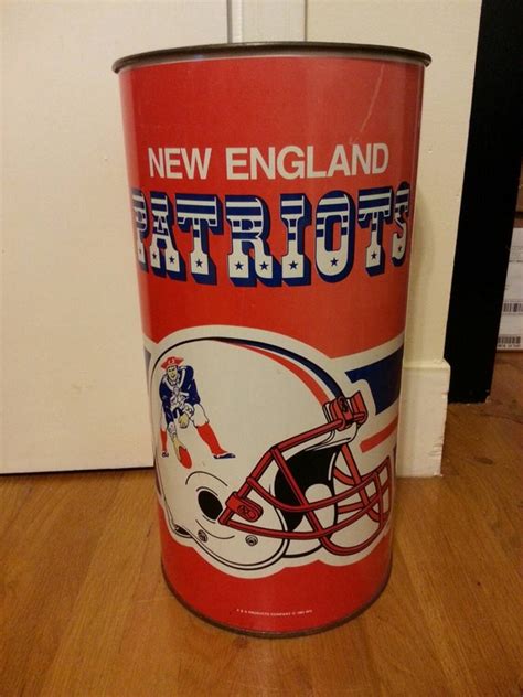 Tall 1991 New England Patriots Old Logo Waste Bin Trash Can