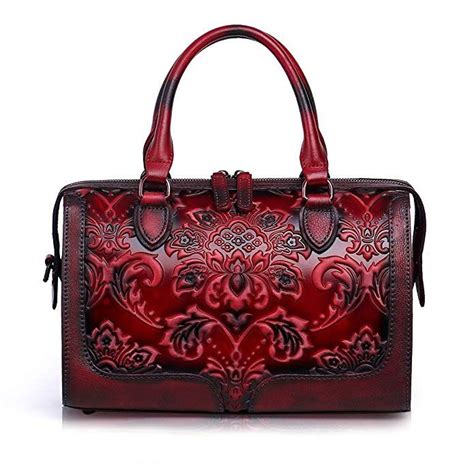 APHISON Designer Hand Bags Unique Embossed Floral Women S Leather