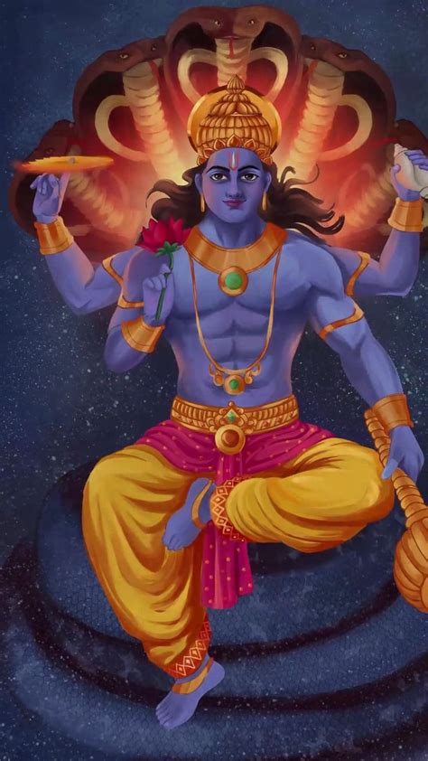 Lord Vishnu The Preserver In 2023 Modern Mural Gods And Goddesses