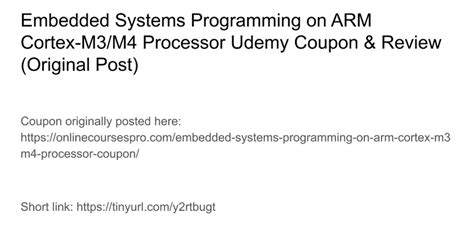 Embedded Systems Programming On Arm Cortex M3m4 Processor Udemy