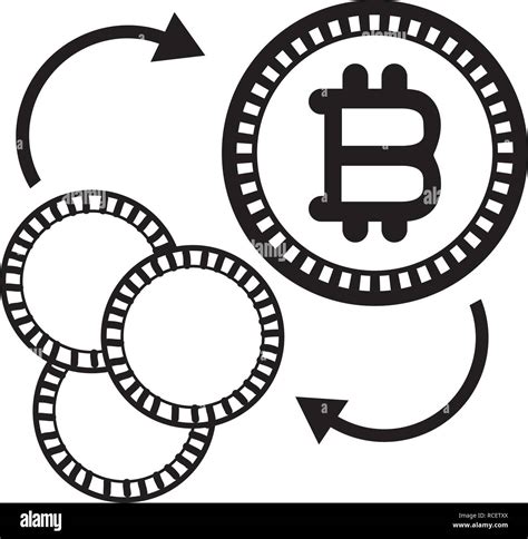 Bitcoins And Coins Icon Black And White Stock Vector Image And Art Alamy