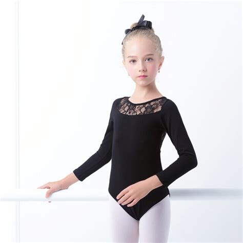 Black Lace Ballet Leotards Girls Kids Vest Ballet Clothing Dancewear