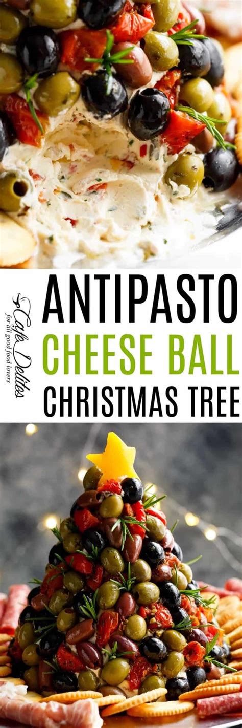 Antipasto Cheese Ball Christmas Tree Cafe Delites