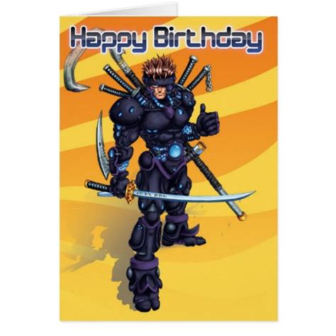 Cyber Samurai Birthday Greeting Card Zazzle