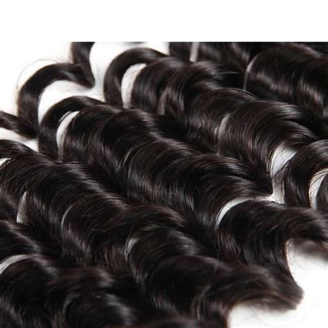 12 A Unprocessed Peruvian Deep Wave Lace Closure 44 Natural Black Free