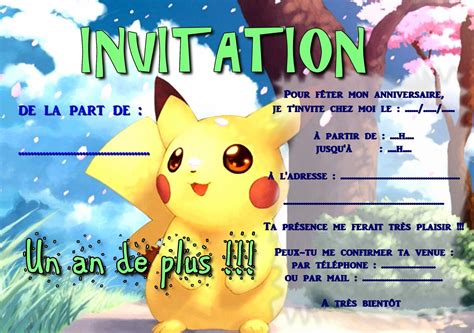5 ou 12 cartes invitation anniversaire pokemon ref 290 ebay