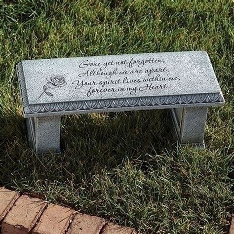 15.5" Joseph's Studio Gray Memorial Garden Bench | Memorial benches