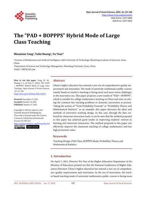 Pdf The “pad Boppps” Hybrid Mode Of Large Class Teaching