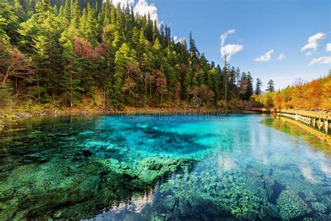 Amazing View Of The Five Coloured Pool The Colorful Pond Stock Photo