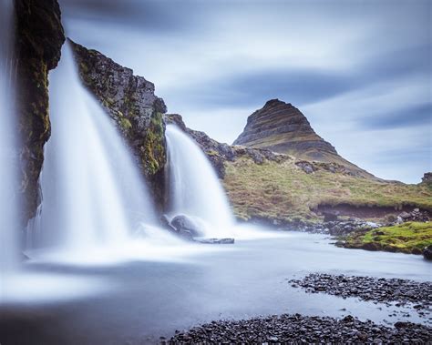 Waterfall Kirkjufell Iceland Scenery Photo Hd Wallpaper Preview