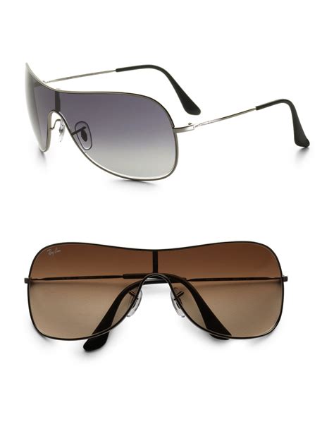 Ray Ban Shield Sunglasses In Metallic For Men Lyst