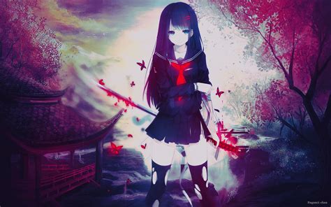 Bloody Anime Girl Wallpaper Michi Wallpaper