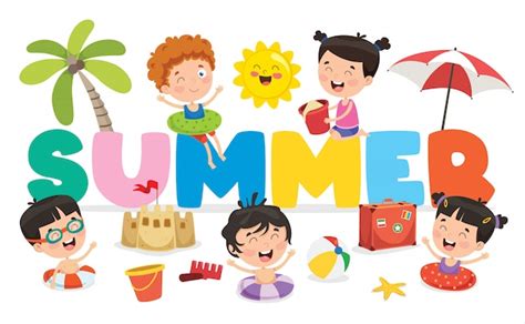 Leisure On Summer Vacation Cartoon Vector Free Download