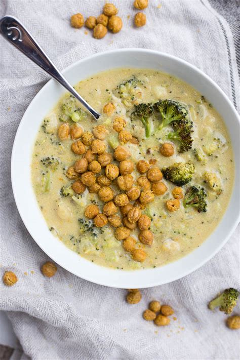 Vegan Roasted Broccoli And Cheese Soup Fooduzzi