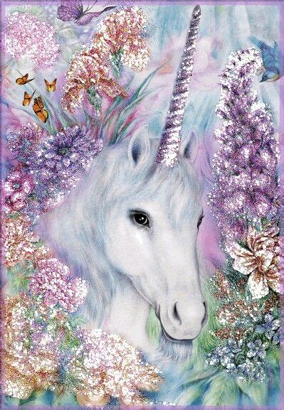 Purple Glitter Unicorn Pictures Unicorn Painting Unicorn And Fairies