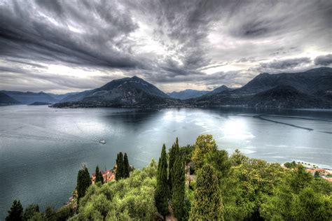 Italy Scenery Lake Mountains Sky Hdr Castello Di Vezio Nature