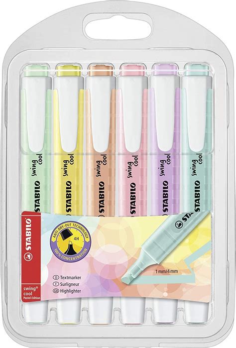 Highlighter Stabilo Swing Cool Pastel Pack Of Assorted Colours