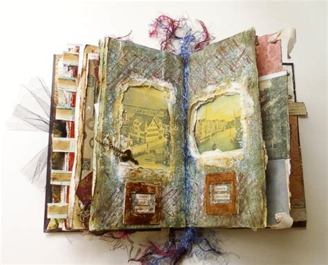 Altered Mixed Media Book Journal Historical Art Imagery Going Back In
