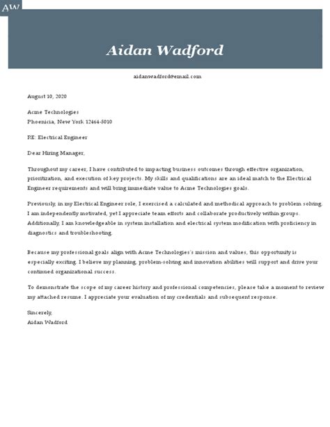 Electrical Apprentice Cover Letter Examples And Samples For 2024